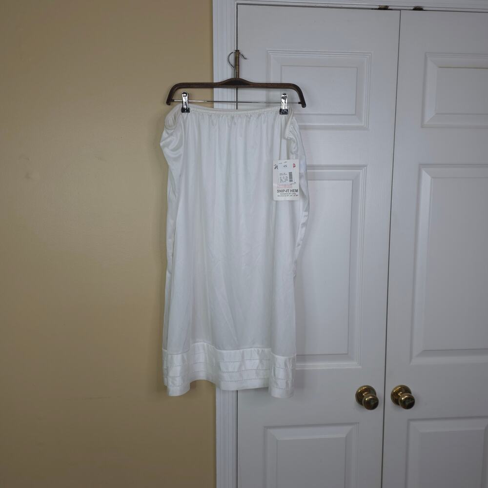 Vintage Velrose Women's Classic White Lace Trim Half Slip Size 4X
